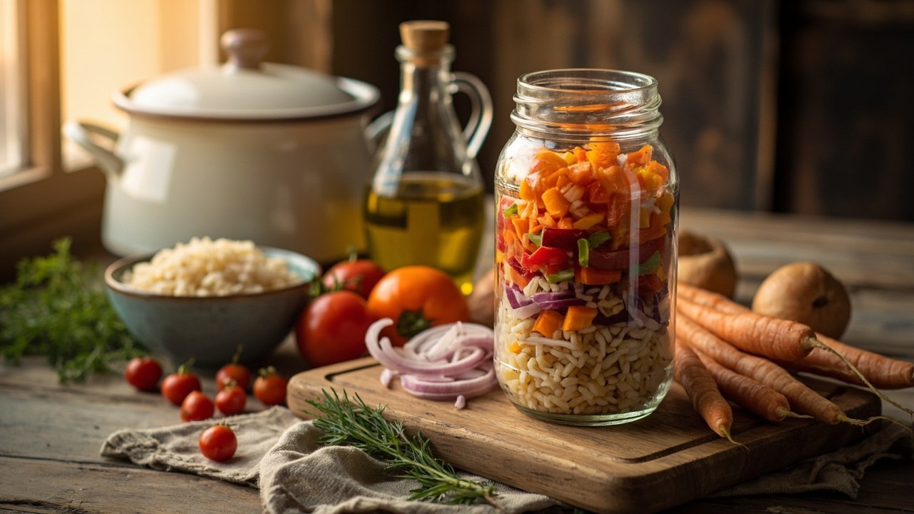 Салат з рисом на зиму: рецепт українською