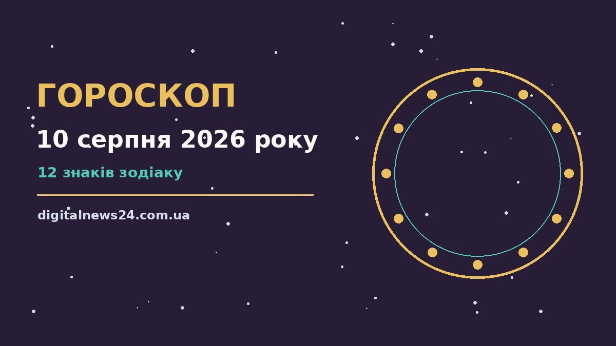 Зодіакальний фон із м’яким світлом і кавовою чашкою, що символізує ранкове планування дня 10 серпня 2026 року