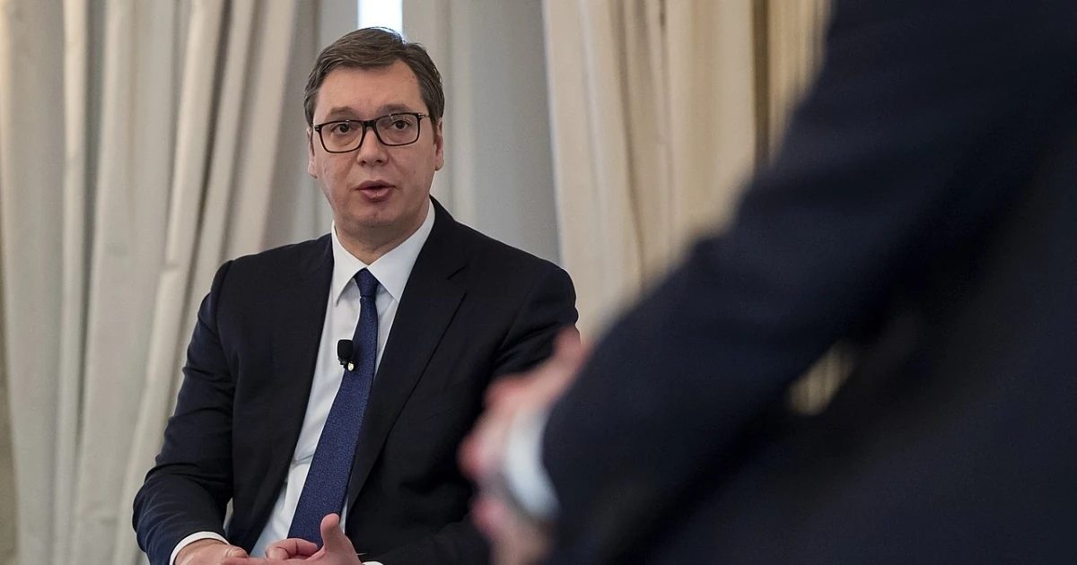 Президент Сербії Александар Вучич під час звернення після розпуску парламенту