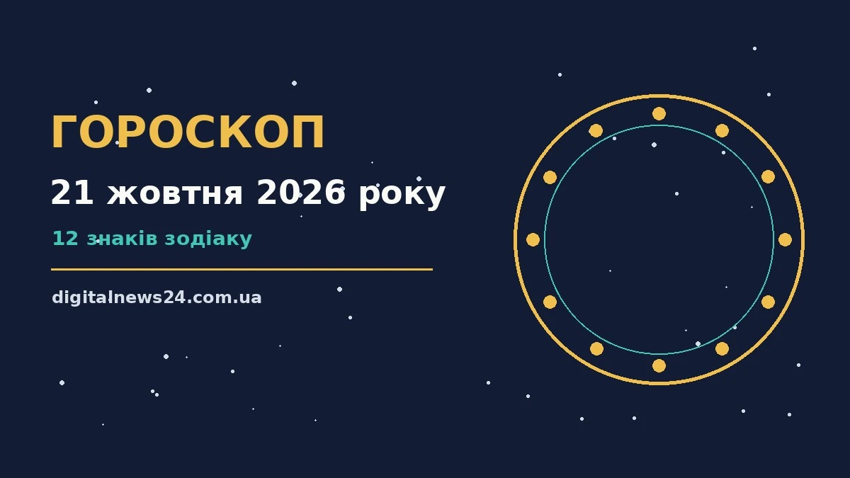 Гороскоп на 21 жовтня 2026 року на тлі ранкового столу з нотатками та кавою
